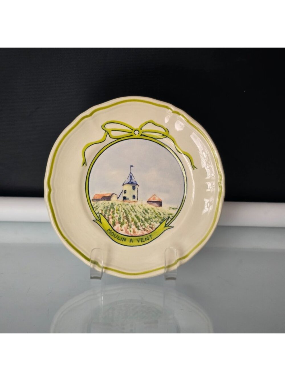 Moulin A Vent Wine Chateau By Longchamp France Vintage Canape Appetizer Plate 6"